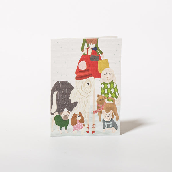 Weihnachtskarte mit Hunde-Motiv von Nelly Castro Design.