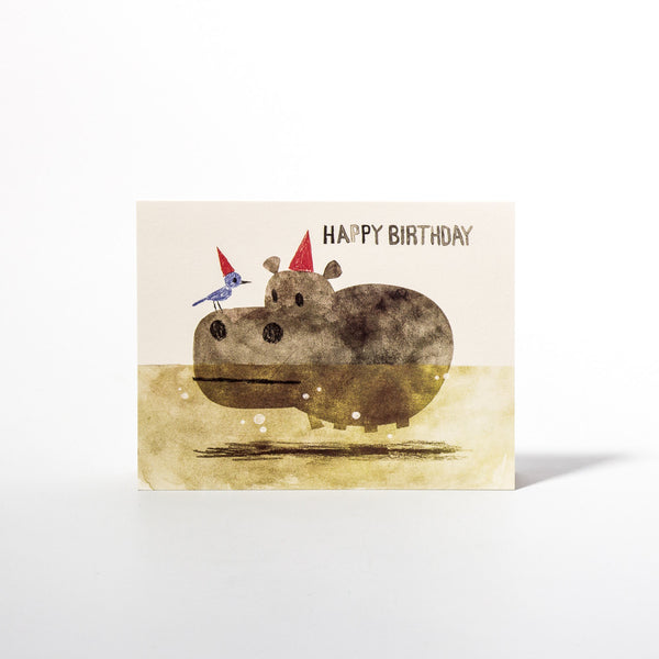 Geburtstagskarte Bird and Hippo von red Cap Cards.