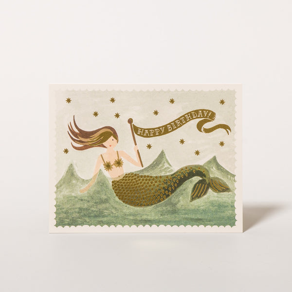 Geburtstagskarte Vintage Mermaid con Rifle Paper Co.