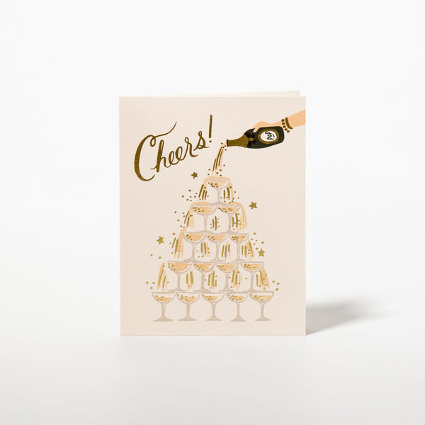 Champagne Tower Cheers Grußkarte