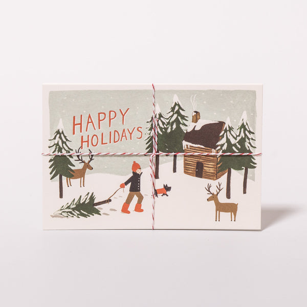 Postkarten-Set "Happy Holiday" von Rifle Paper Co für Ihre weihnachtlichen Grüße.