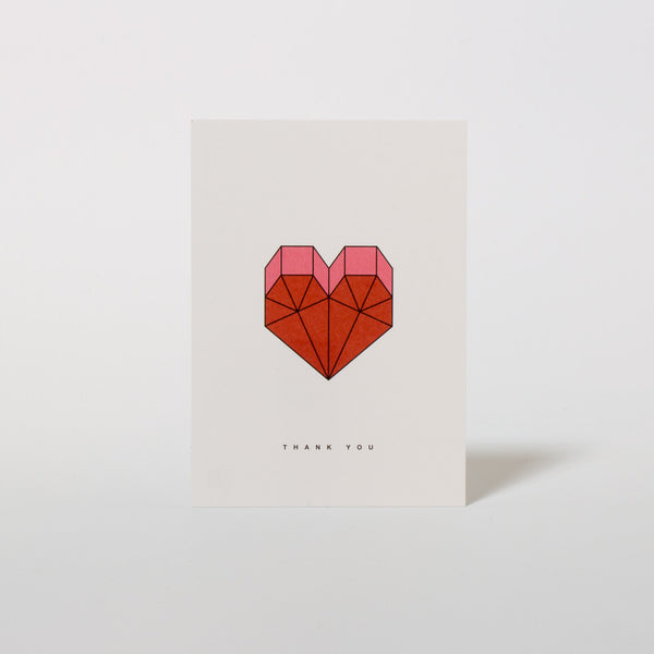 Dankeskarte Geometric Hearts mit Herz-Motiv von redfries.