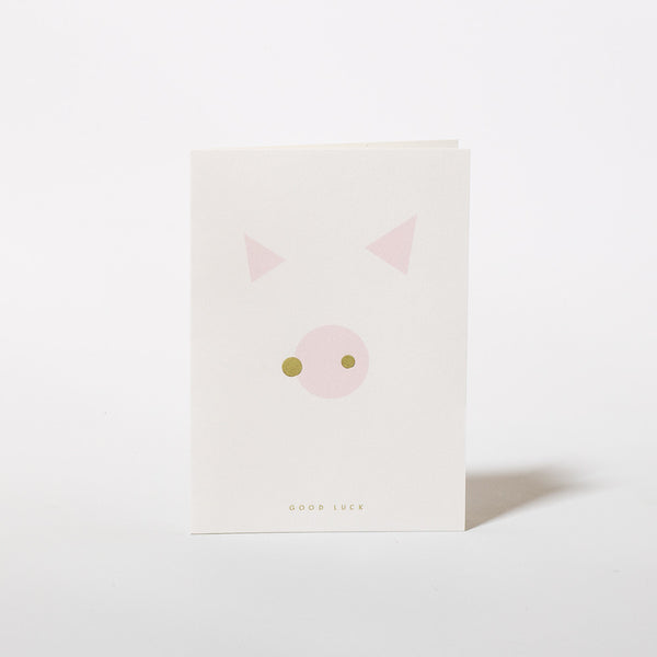 Grußkarte Lucky Pig mit Schweinchen-Motiv von thie studios