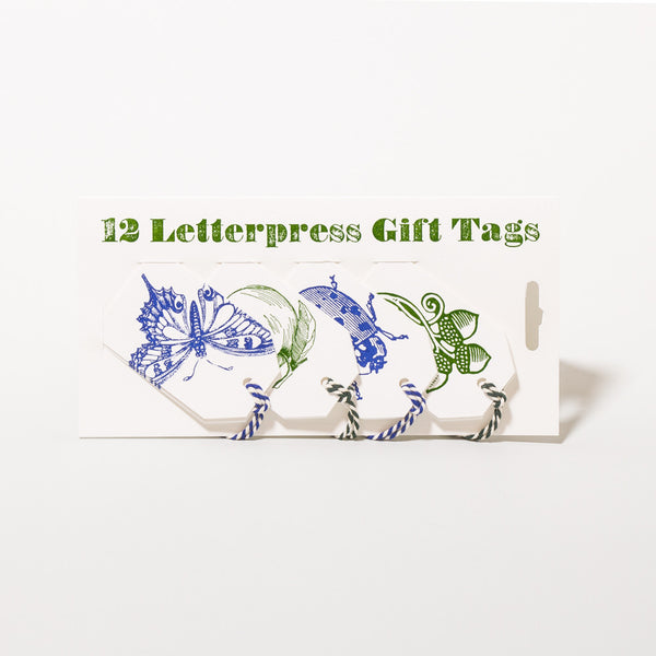 Letterpress Geschenkanhänger Nature (12 Stück)