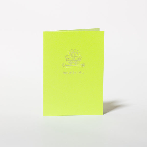 Geburtstagskarte Cake Neongrün von Gmund Papiermanufaktur.