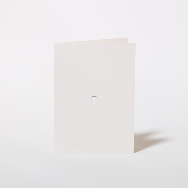 Trauerkarte von Gmund mit schlichtem schwarzem Kreuz.