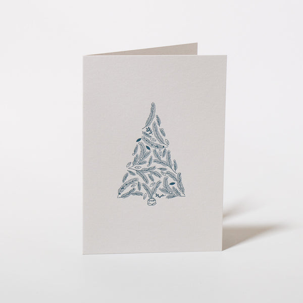 Weihnachtskarte Grüne Weihnacht mit Buchdruck von Gmund