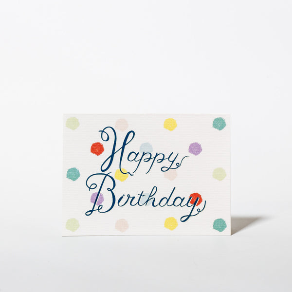 Geburtstagskarte Happy Birthday Dots mit bunten Punkten von Nelly Castro Design.