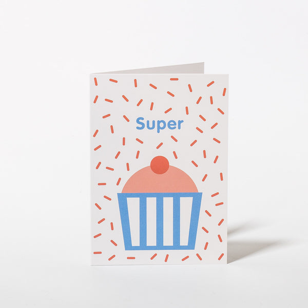 Grußkarte Super mit Cupcake-Motiv von OELWEIN.