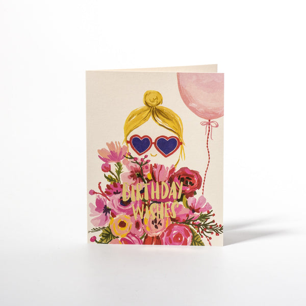 Geburtstagskarte Heart Shaped Glasses von Red Cap Cards.