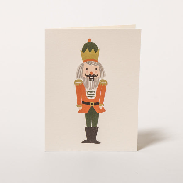 Weihnachtskarte mit leicht nostalgischem Nussknacker-Motiv von Rifle Paper Co.