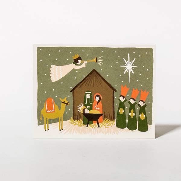 Weihnachtskarte Nativity mit Krippenszene von Rifle Paper Co.