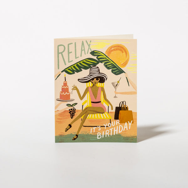 Geburtstagskarte Relax Birthday mit Insel-Motiv von Rifle Paper Co.