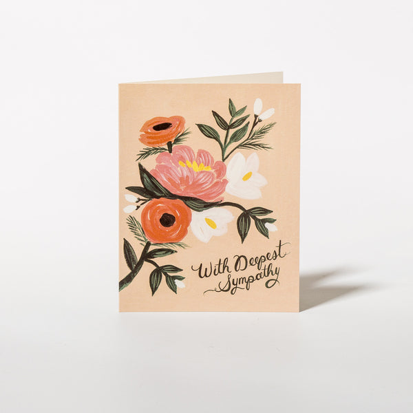 Trauerkarte With Deepest Sympathy mit Blüten-Motiv von Rifle Paper Co.