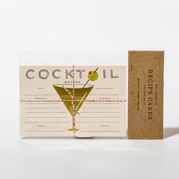 Rezeptkarten Cocktail mit goldenem Heißfoliendruck von Rifle Paper Co.