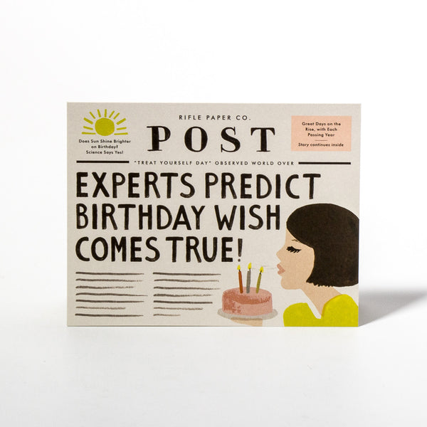 Geburtstagskarte Breaking News Birthday von Rifle Paper Co.