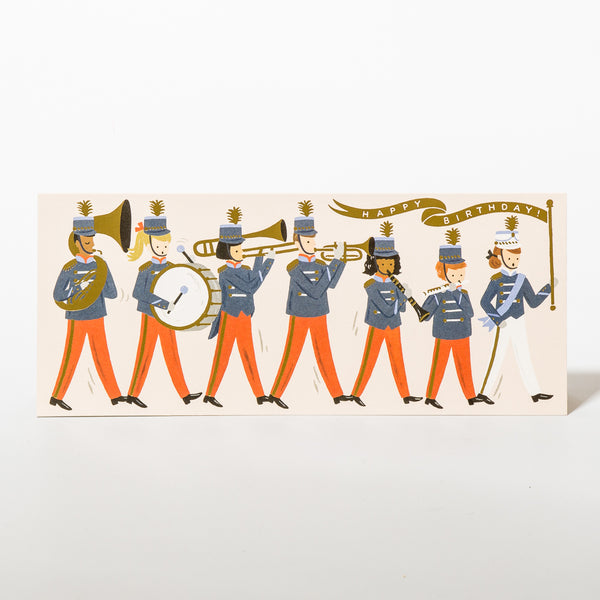 Marching Band Birthday Geburtstagskarte mit Musikanten-Truppe von Rifle Paper Co.