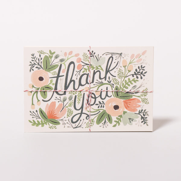 Postkarten-Set für Ihre Danksagung mit Wildblumen-Motiv in feinen Pastelltönen von Rifle Paper Co.