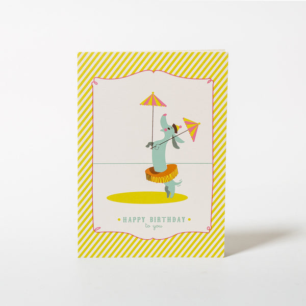 Geburtstagskarte mit Dackel-Motiv von Wednesday Paper Works.