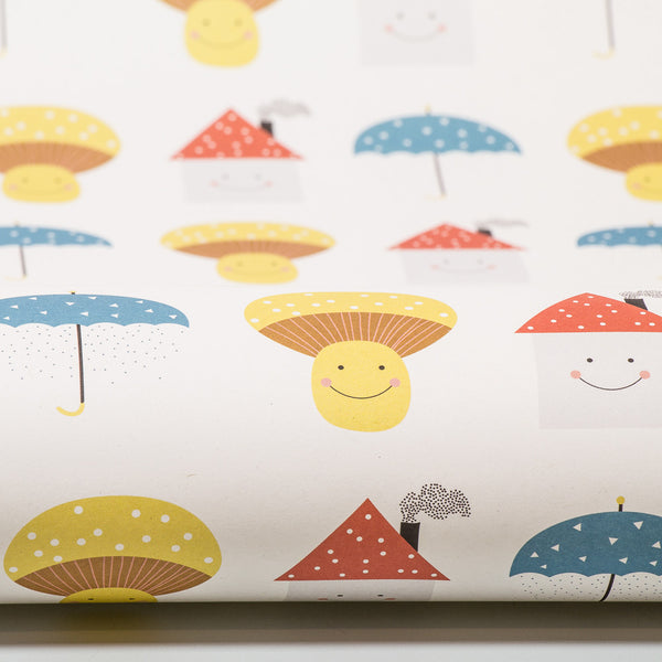 Geschenkpapier Schirm, Pilz, Haus aus hochwertigem Recyclingpapier von ava&yves.