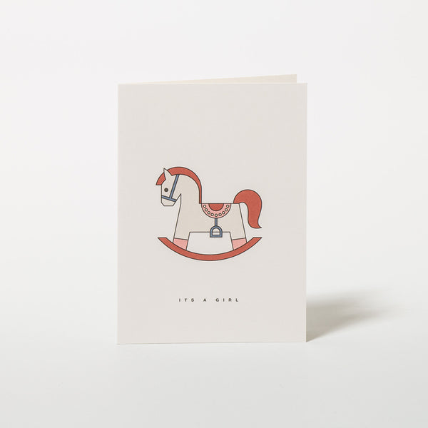 Red Rockinghorse Grußkarte